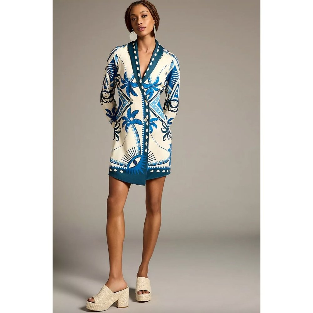Anthropologie Farm Rio Long-Sleeve Blazer Dress Size XS